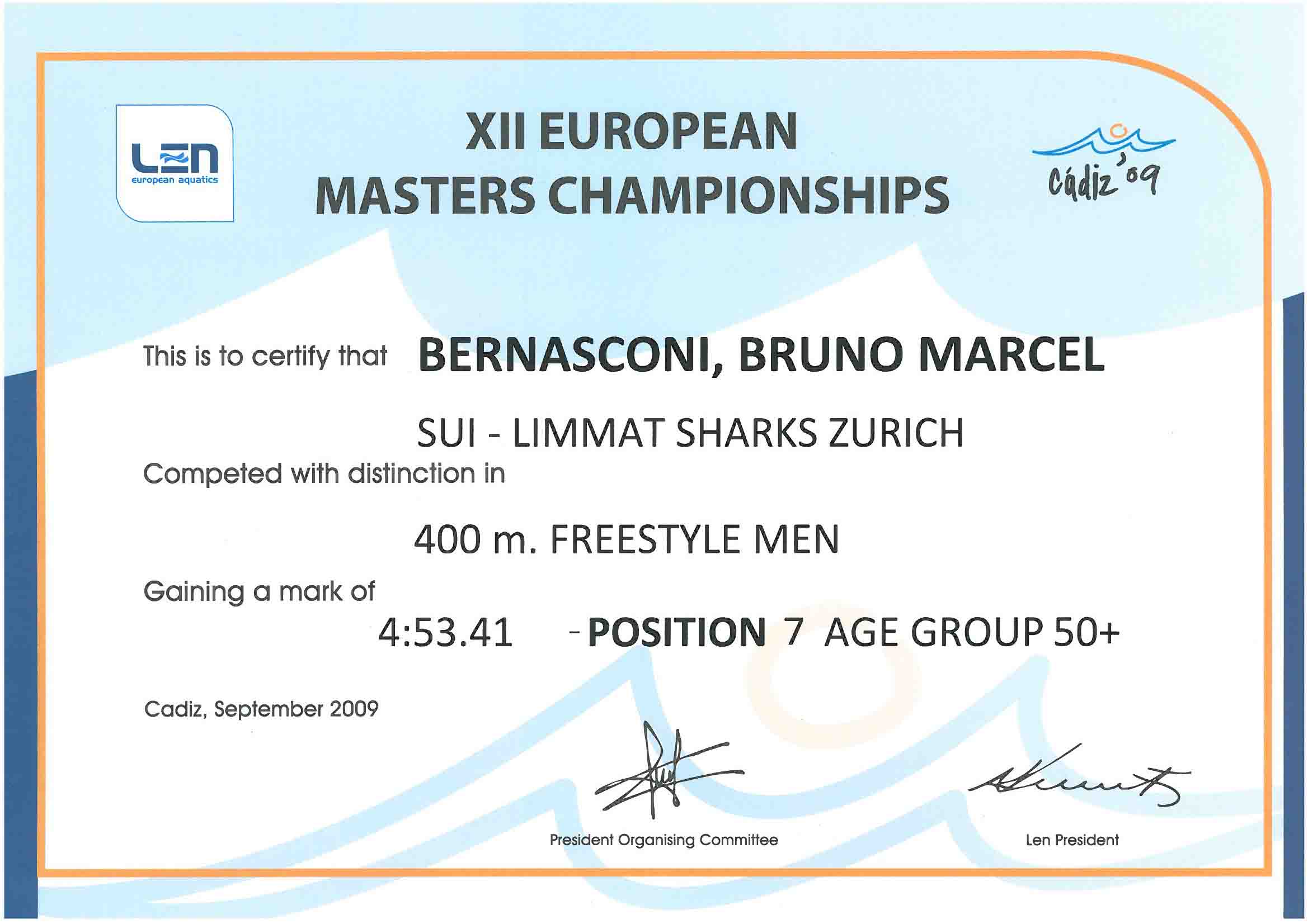 European Masters Championship, Cadiz, Spain, September 2009